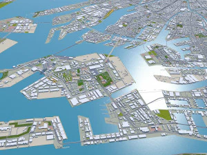 Sakai city japan 50km 3D Model