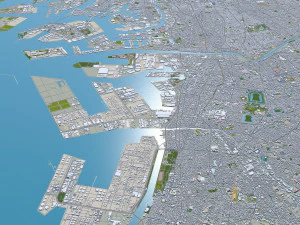 Sakai city japan 50km 3D Model