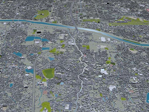 Sakai city japan 50km 3D Model
