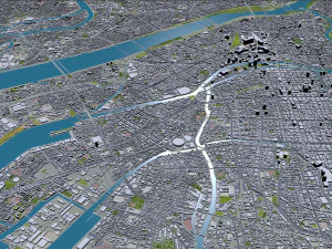 Sakai city japan 50km 3D Model