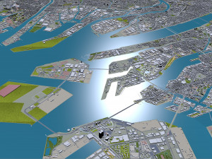 Sakai city japan 50km 3D Модель