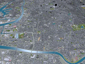 Sakai city japan 50km 3D Model