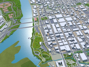 Salem city oregon usa 50km 3D Model