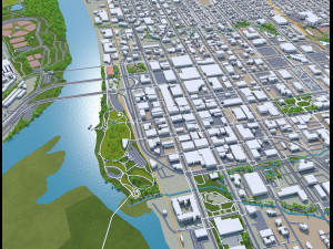 Salem city oregon usa 50km 3Dモデル