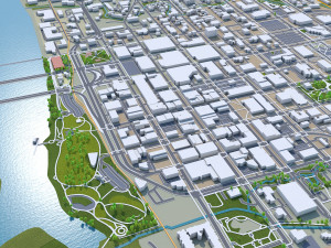 Salem city oregon usa 50km 3Dモデル
