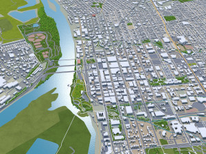 Salem city oregon usa 50km 3Dモデル