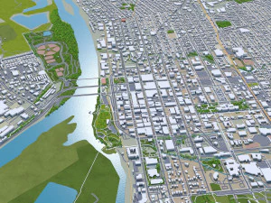 Salem city oregon usa 50km 3D Model
