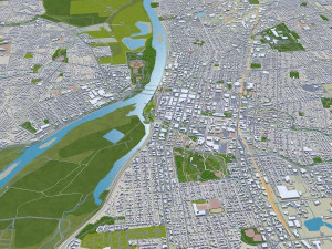 Salem city oregon usa 50km 3D Model