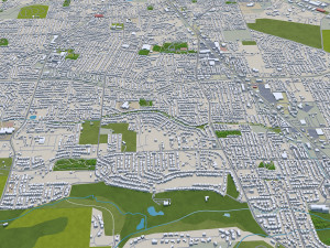 Salem city oregon usa 50km 3Dモデル