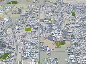 Salem city oregon usa 50km 3Dモデル