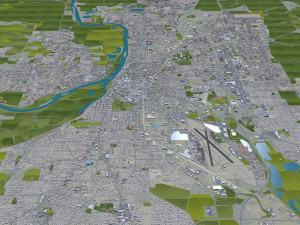 Salem city oregon usa 50km 3Dモデル