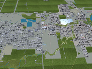 Salem city oregon usa 50km 3Dモデル