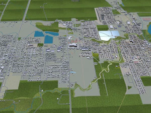 Salem city oregon usa 50km 3D Model