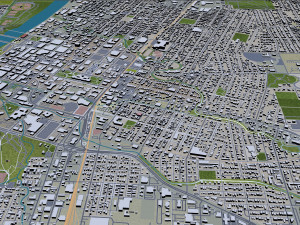 Salem city oregon usa 50km 3Dモデル