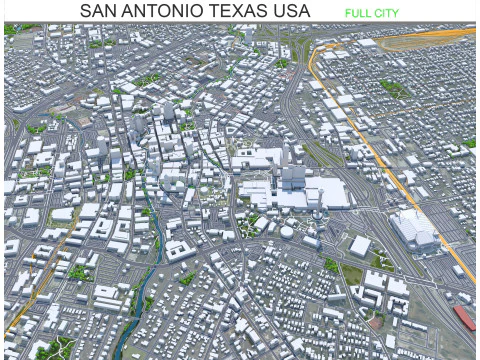 सैन एंटोनियो शहर टेक्सास 80 किमी 3D मॉडल
