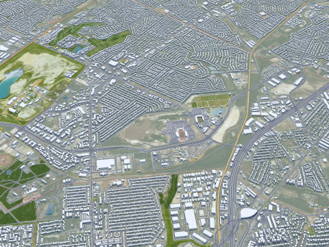 San antonio city texas 80km 3D-Modell