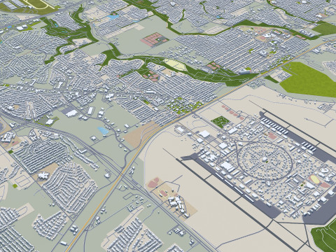 San antonio city texas 80km 3D-Modell