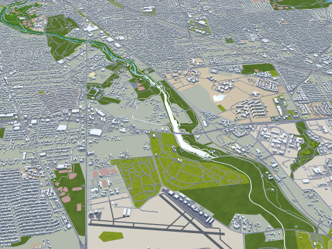 San antonio city texas 80km 3D-Modell