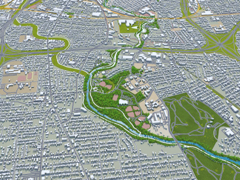 San antonio city texas 80km 3D-Modell
