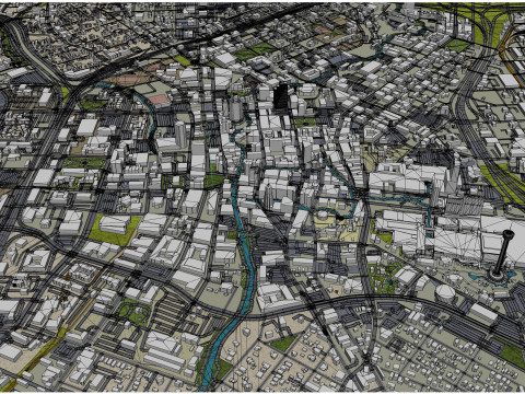 San antonio city texas 80km 3D-Modell
