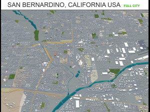 san bernardino city california usa 40km 3D Model
