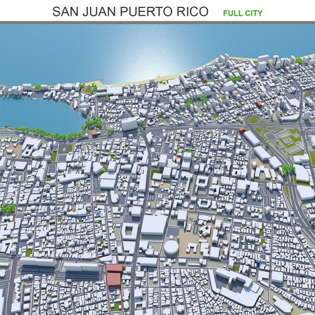 San juan city puerto rico 30km Modèle 3D .c4d .max .obj .3ds .fbx .stl .blend 