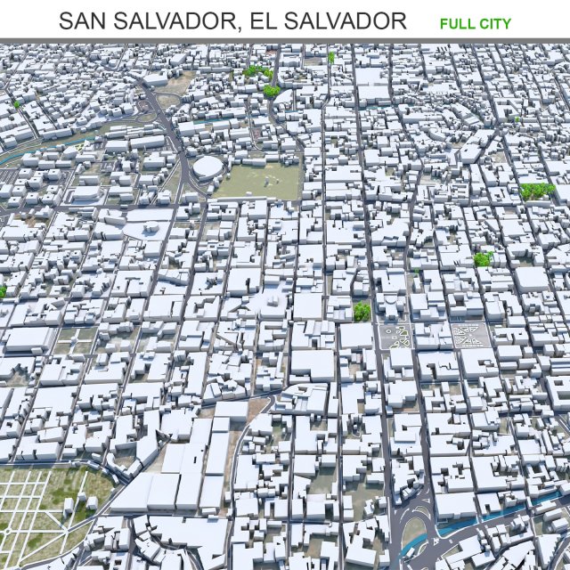 San salvador city el salvador 30km Modelo 3D .c4d .max .obj .3ds .fbx .stl .blend 
