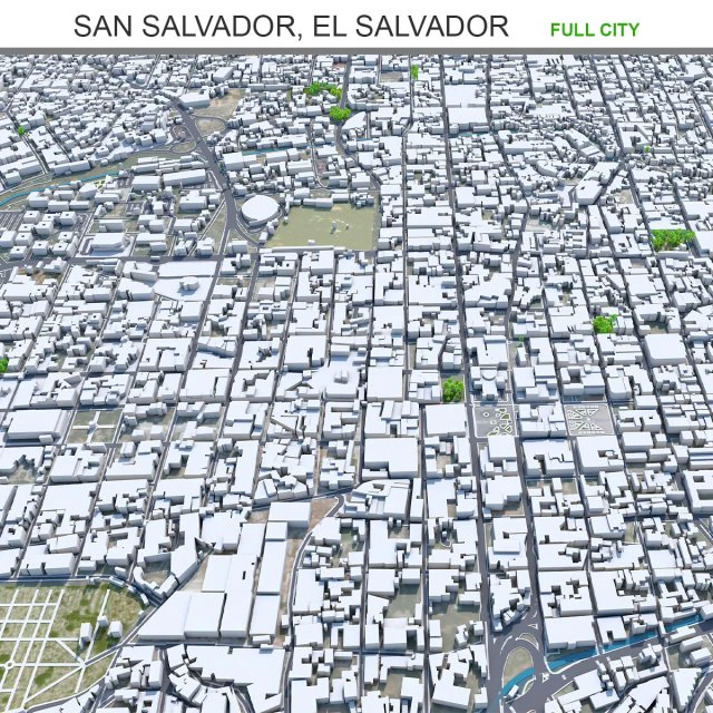 San salvador city el salvador 30km 3D Model .c4d .max .obj .3ds .fbx .stl .blend