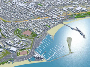 Citt&agrave; di Santa barbara, California, Stati Uniti, 40 km Modello 3D