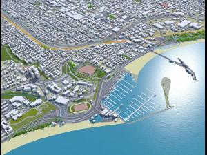 Santa barbara city california usa 40km 3D Model