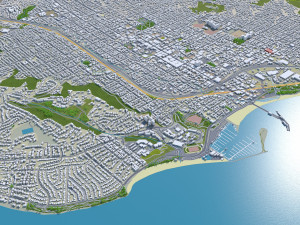 Santa barbara city california usa 40km Modello 3D