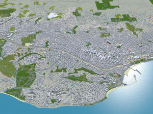 Santa barbara city california usa 40km 3D Model