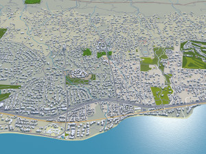 Santa barbara city california usa 40km Modello 3D