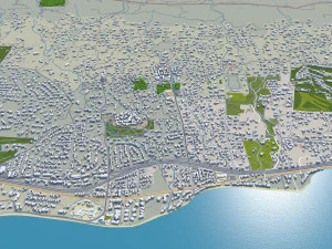 Santa barbara city california usa 40km 3D Model