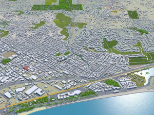 Santa barbara city california usa 40km 3D Model