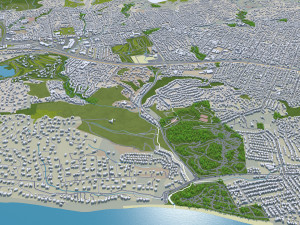Santa barbara city california usa 40km Modello 3D