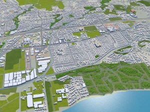 Santa barbara city california usa 40km 3D Model