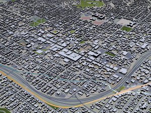 Santa barbara city california usa 40km Modello 3D