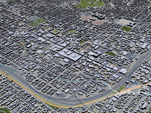 Santa barbara city california usa 40km 3D Model