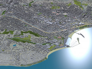 Santa barbara city california usa 40km Modello 3D