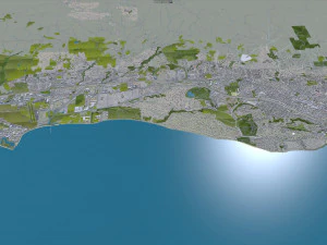 Santa barbara city california usa 40km 3D Model