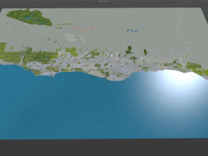 Santa barbara city california usa 40km 3D Model