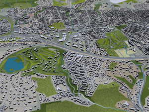 Santa barbara city california usa 40km Modello 3D