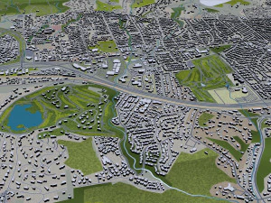 Santa barbara city california usa 40km 3D Model