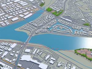 Santa clarita city california usa 40km 3D Model