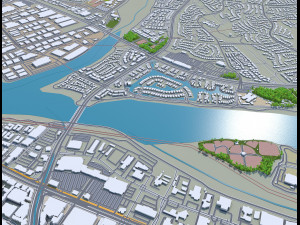 Santa clarita city california usa 40km 3D-Modell