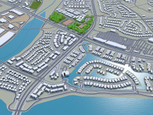 Santa clarita city california usa 40km 3D-Modell