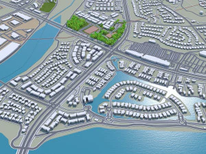 Santa clarita city california usa 40km 3D Model