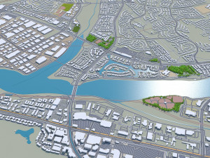 Santa clarita city california usa 40km 3D-Modell