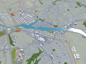 Santa clarita city california usa 40km 3D Model